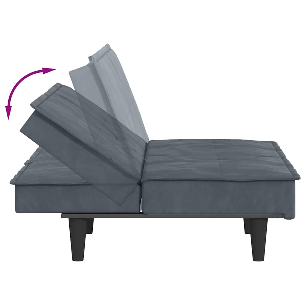 Bäddsoffa Med Mugghållare Sammet