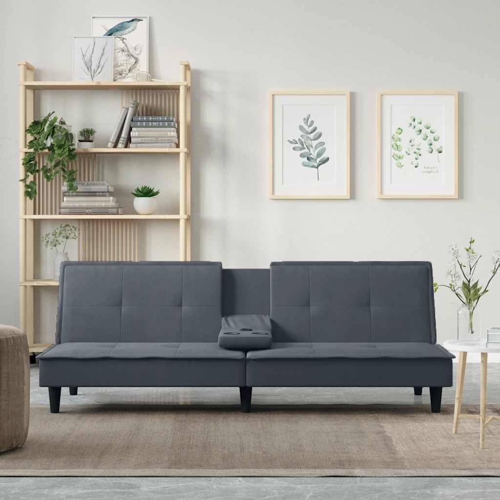 Bäddsoffa Med Mugghållare Sammet