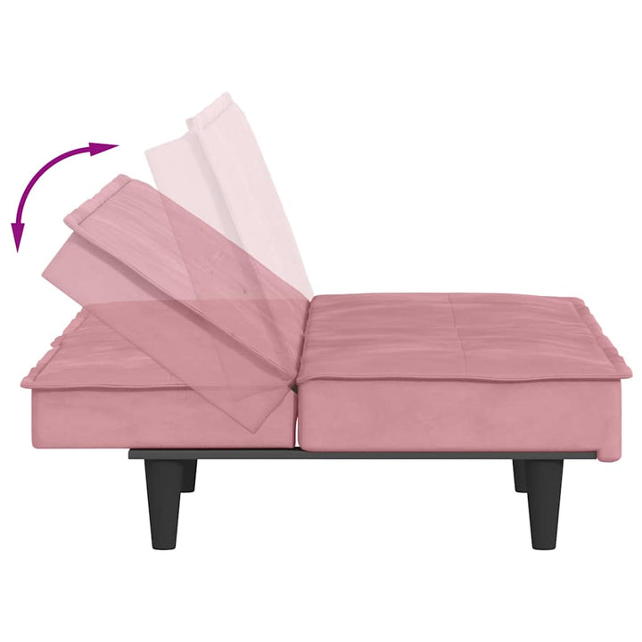 Bäddsoffa Med Mugghållare Sammet