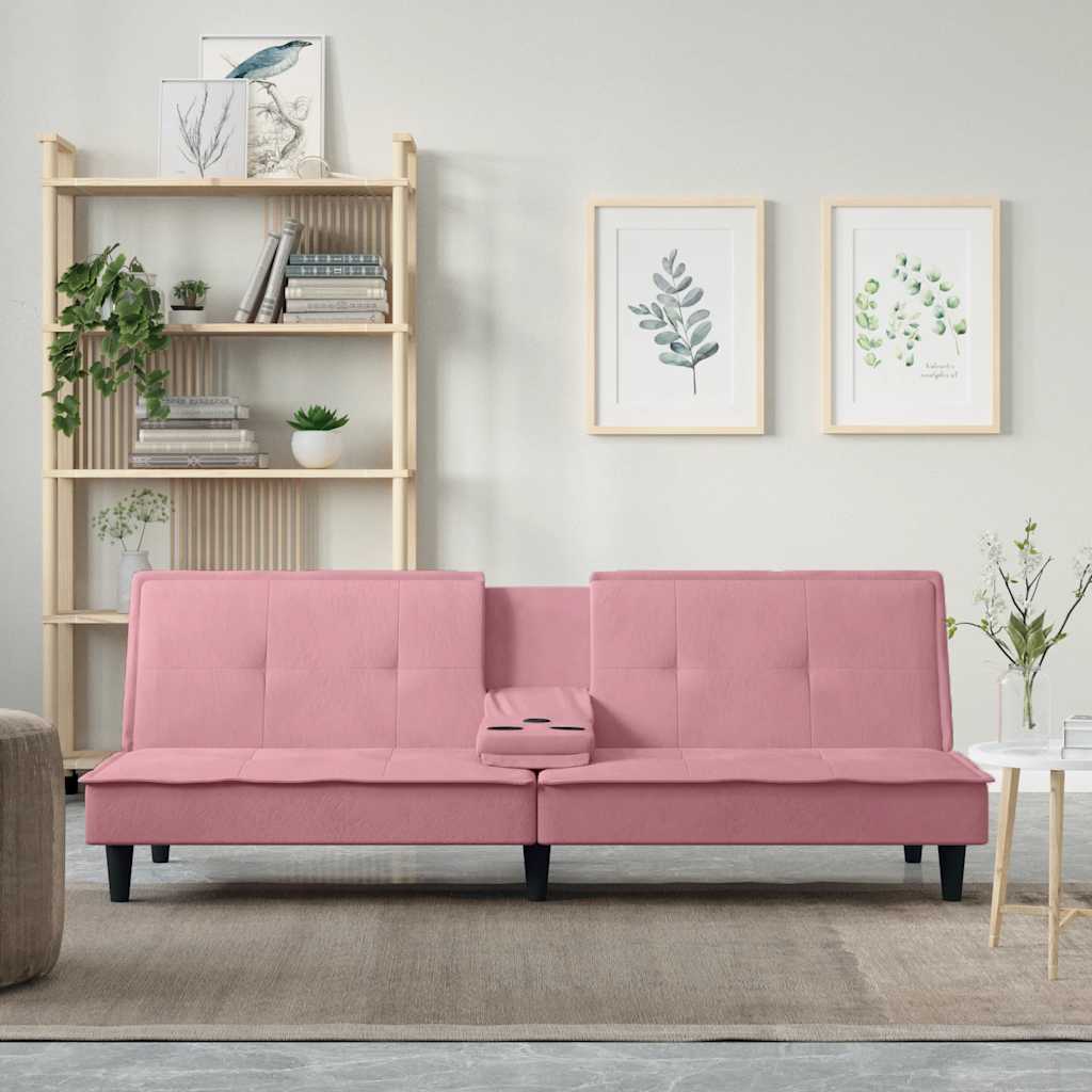 Bäddsoffa Med Mugghållare Sammet