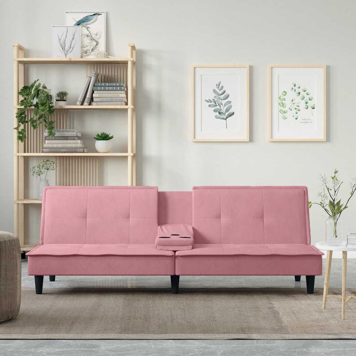 Bäddsoffa Med Mugghållare Sammet