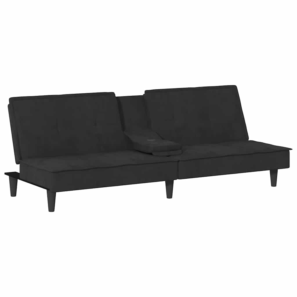 Bäddsoffa Med Mugghållare Sammet