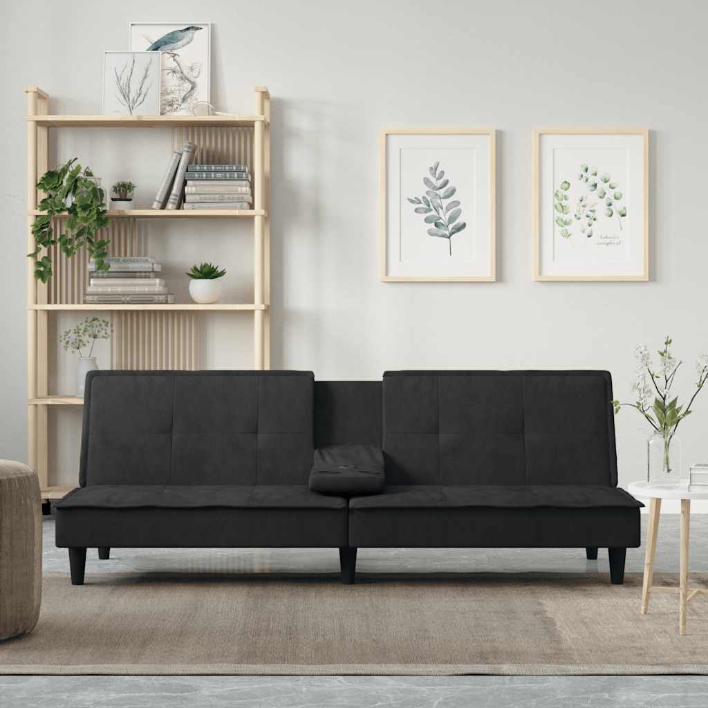 Bäddsoffa Med Mugghållare Sammet
