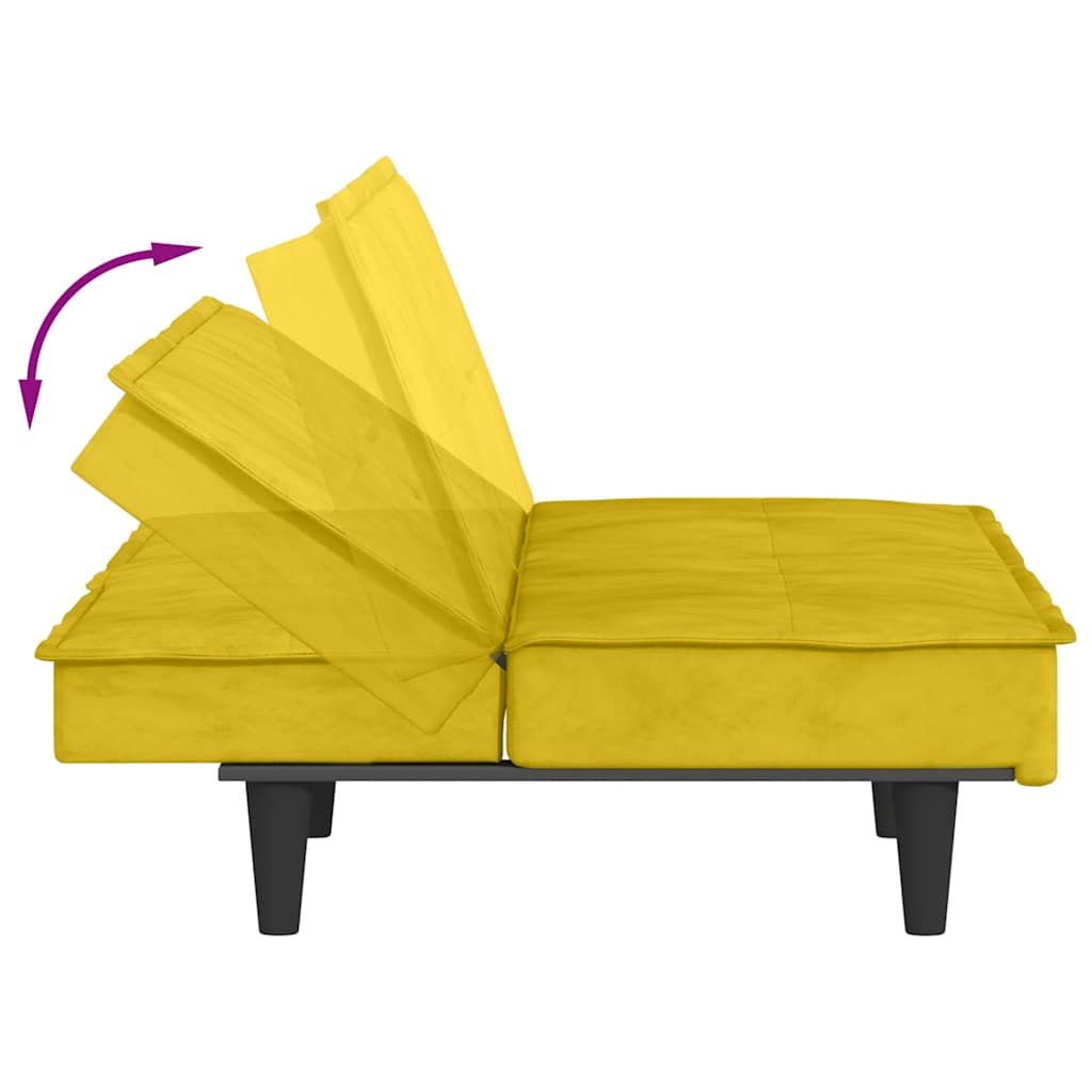 Bäddsoffa Med Mugghållare Sammet