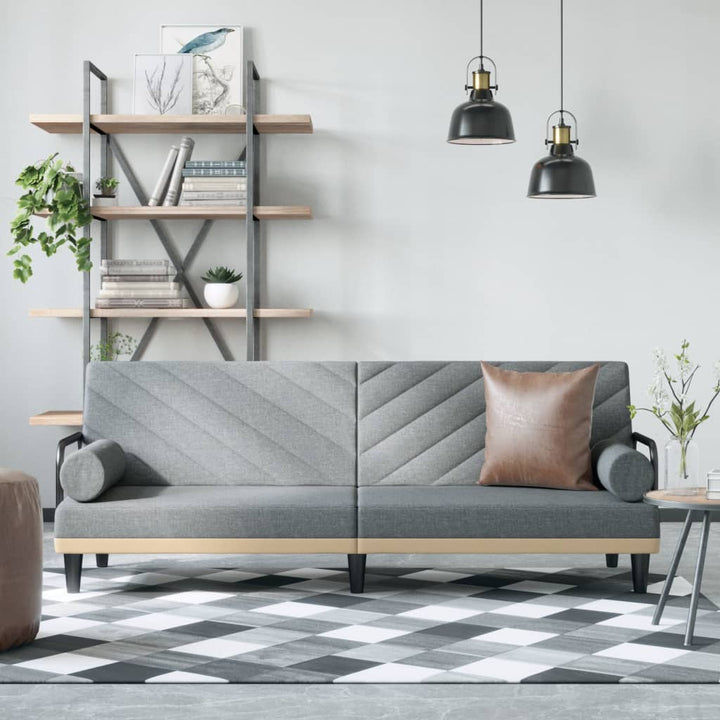 Bäddsoffa Med Armstöd Gräddvit Tyg