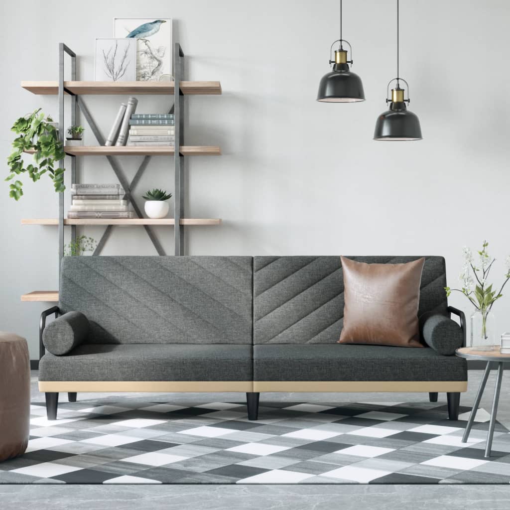 Bäddsoffa Med Armstöd Gräddvit Tyg