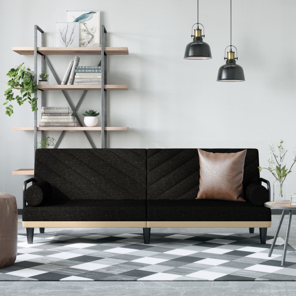 Bäddsoffa Med Armstöd Gräddvit Tyg