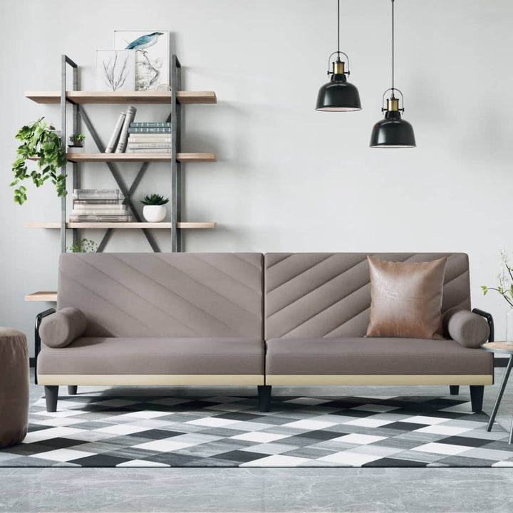 Bäddsoffa Med Armstöd Gräddvit Tyg