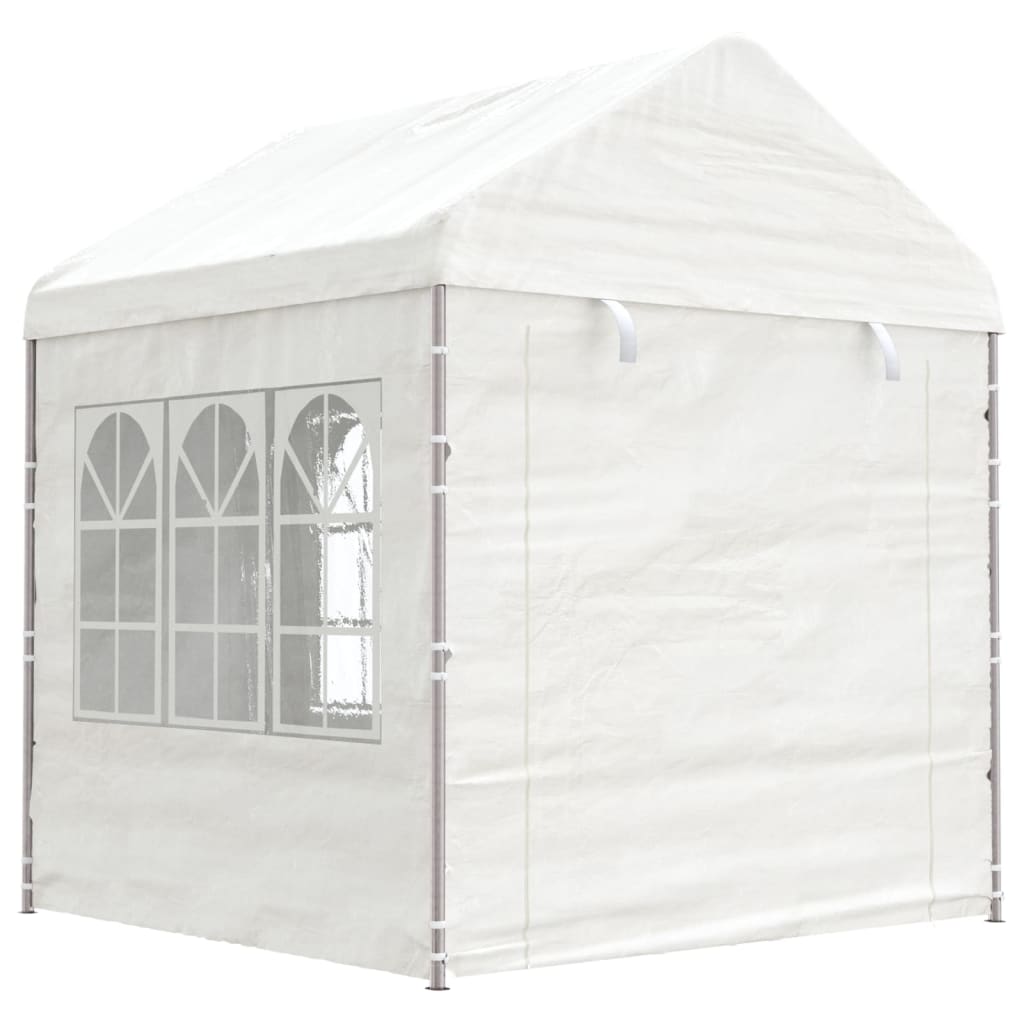 Paviljong Med Tak Vit 2,28X2,23X2,69 M Polyeten