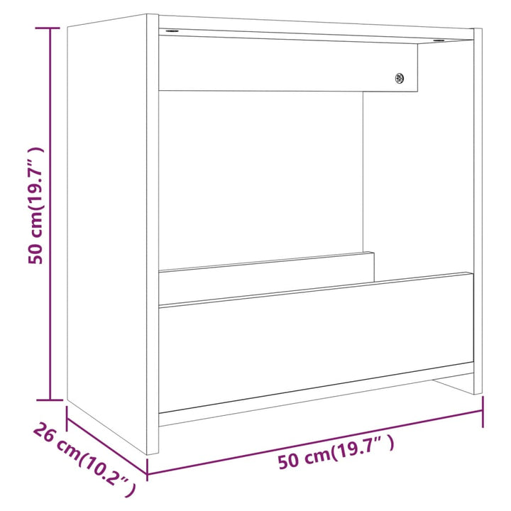 Sidobord 50X26X50 Cm Konstruerat Trä