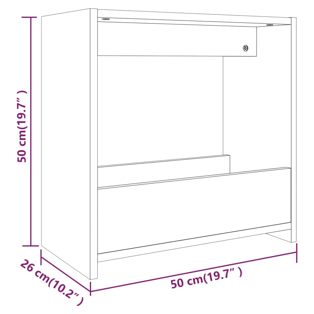 Sidobord 50X26X50 Cm Konstruerat Trä