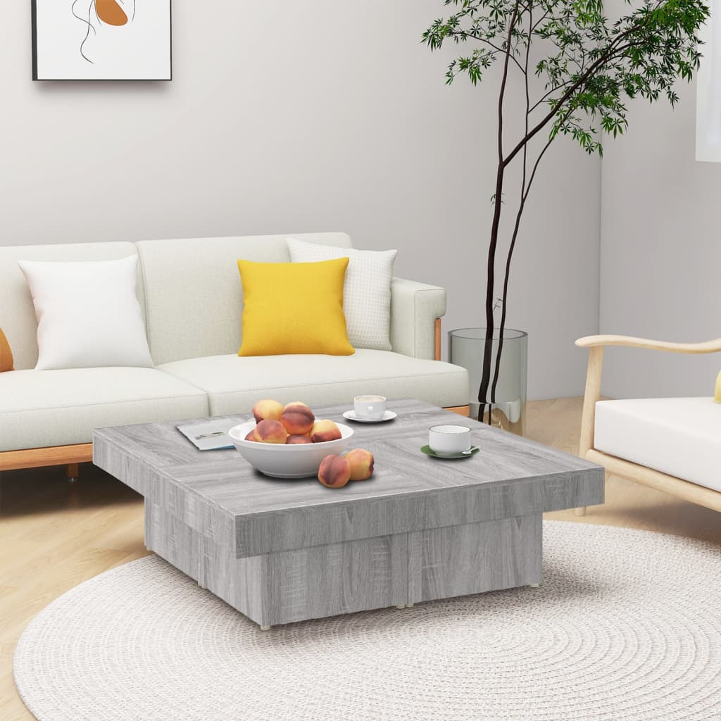 Soffbord Åldrat Trä 90X90X28 Cm Konstruerat Trä