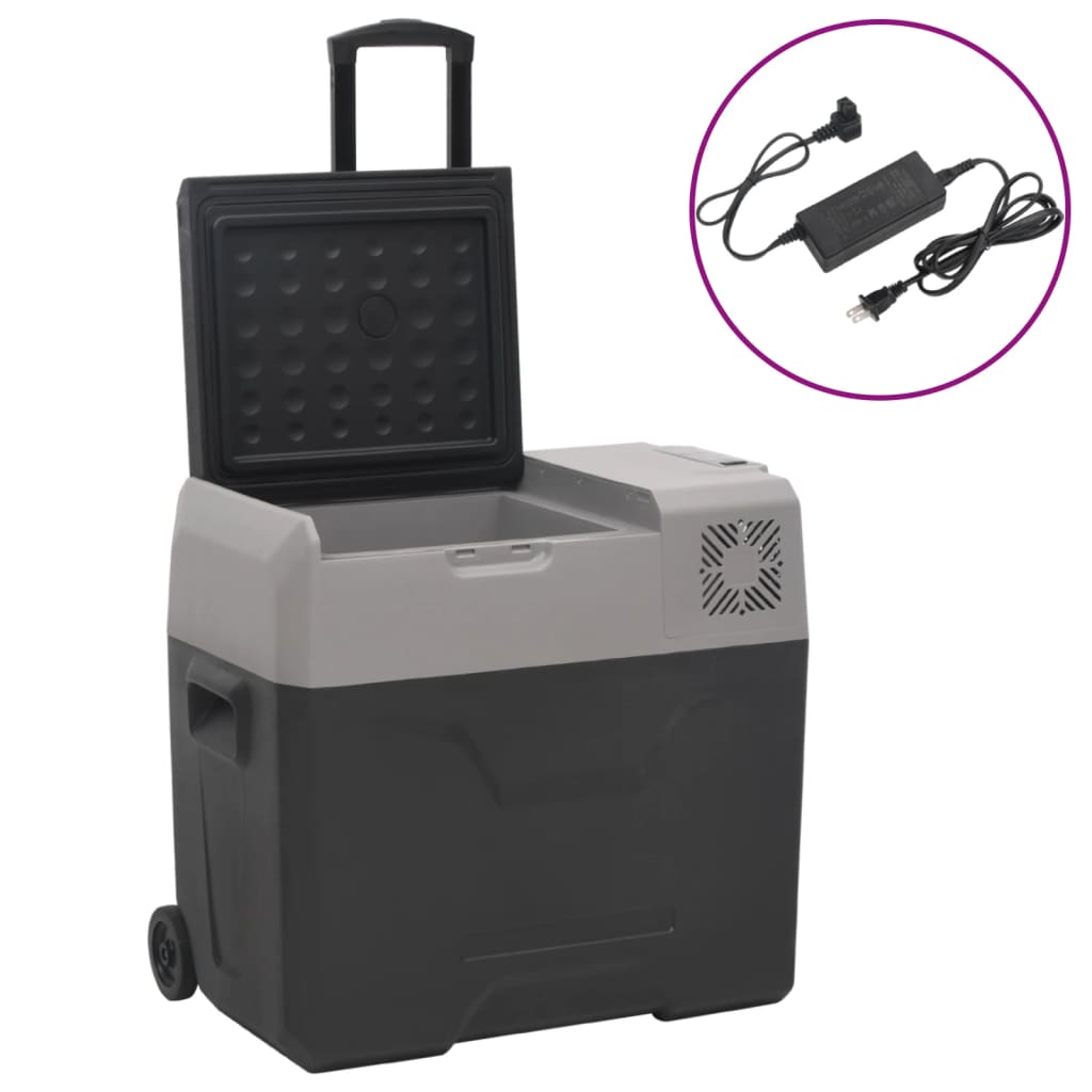Kylbox Med Hjul Och Adapter Svart &amp; Grå Polypropylen