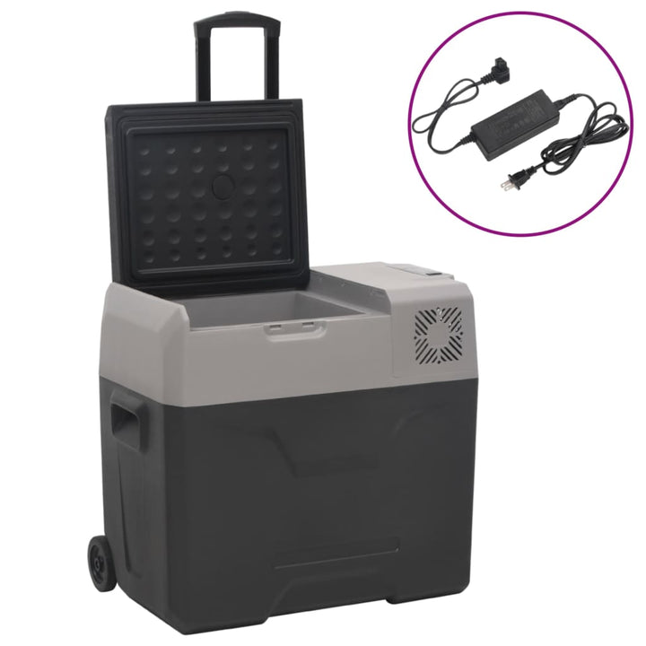 Kylbox Med Hjul Och Adapter Svart &amp; Grå Polypropylen