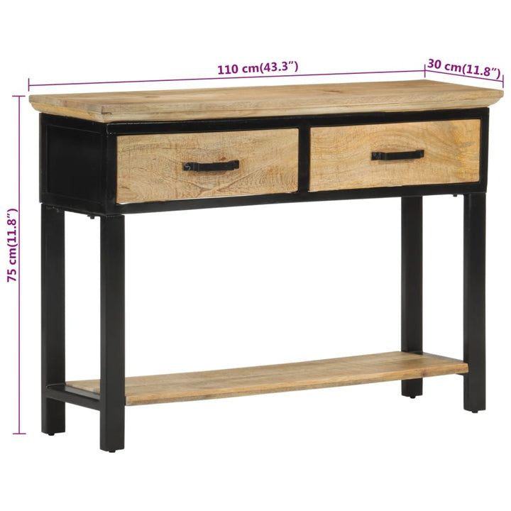 Konsolbord 110X30X75 Cm Massivt Grovt Mangoträ