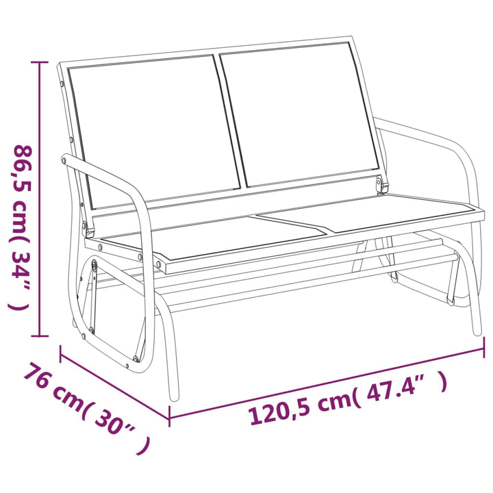 Gungbänk 120,5X76X86,5 Cm Textilene&amp;Stål