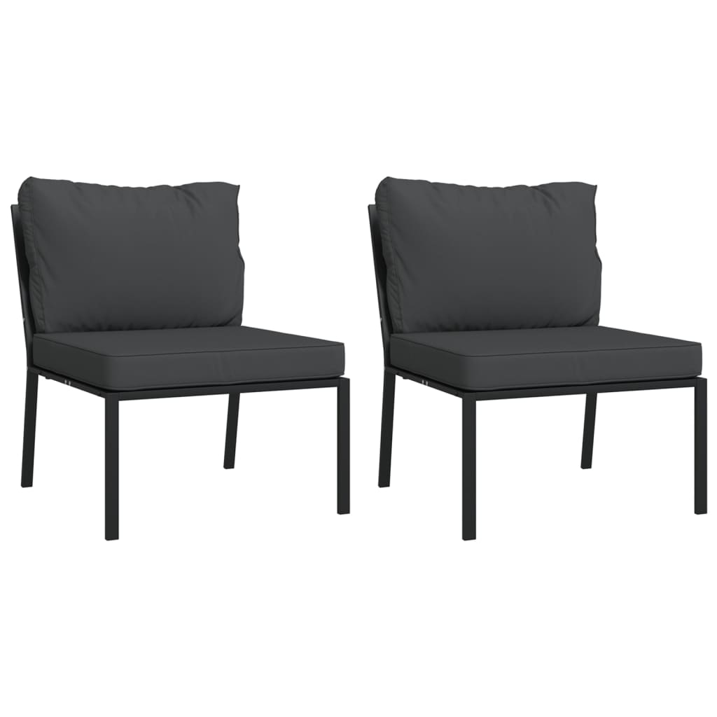 Trädgårdsstolar Med Dynor 2 St 60X74X79 Cm Stål