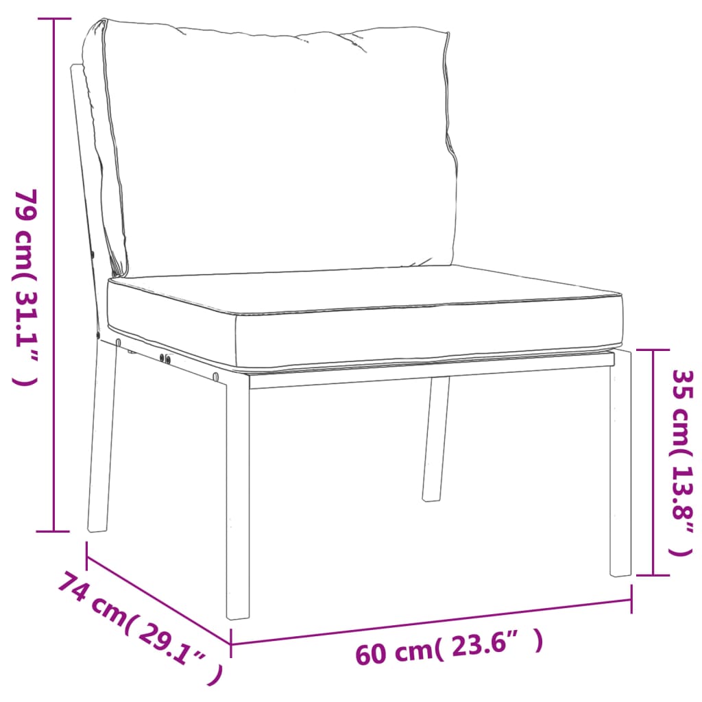 Trädgårdsstolar Med Dynor 2 St 60X74X79 Cm Stål
