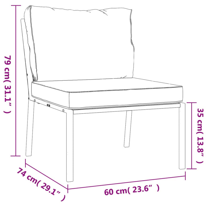 Trädgårdsstolar Med Dynor 2 St 60X74X79 Cm Stål