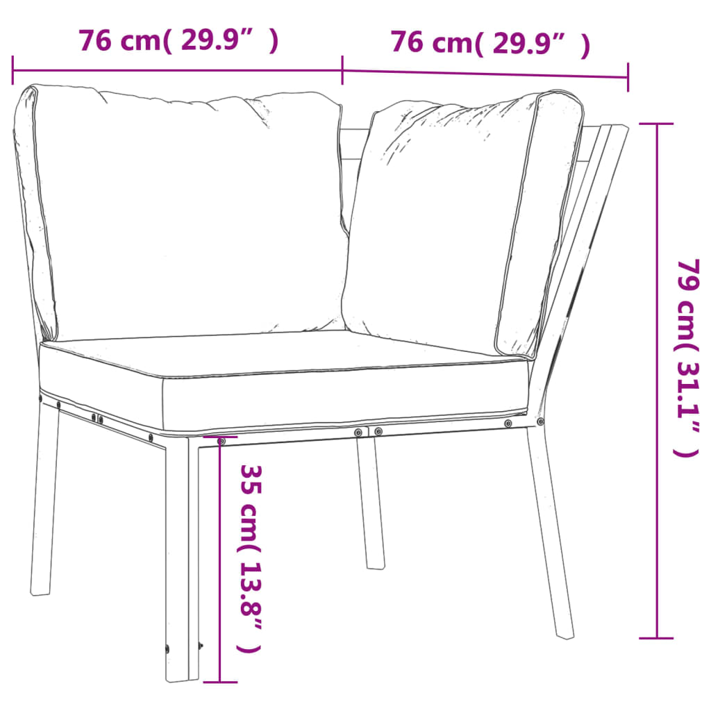 Trädgårdsstol Med Dynor 76X76X79 Cm Stål