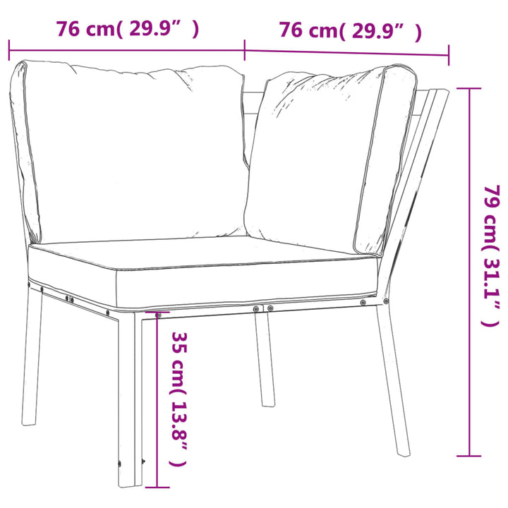Trädgårdsstol Med Dynor 76X76X79 Cm Stål