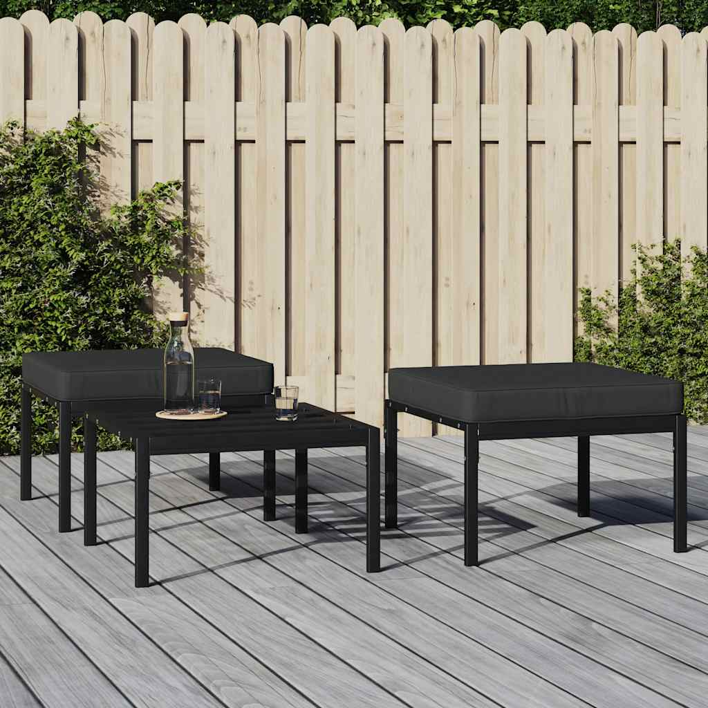 Trädgårdspallar Med Färgade Dynor 2 St 60X60X35 Cm Stål
