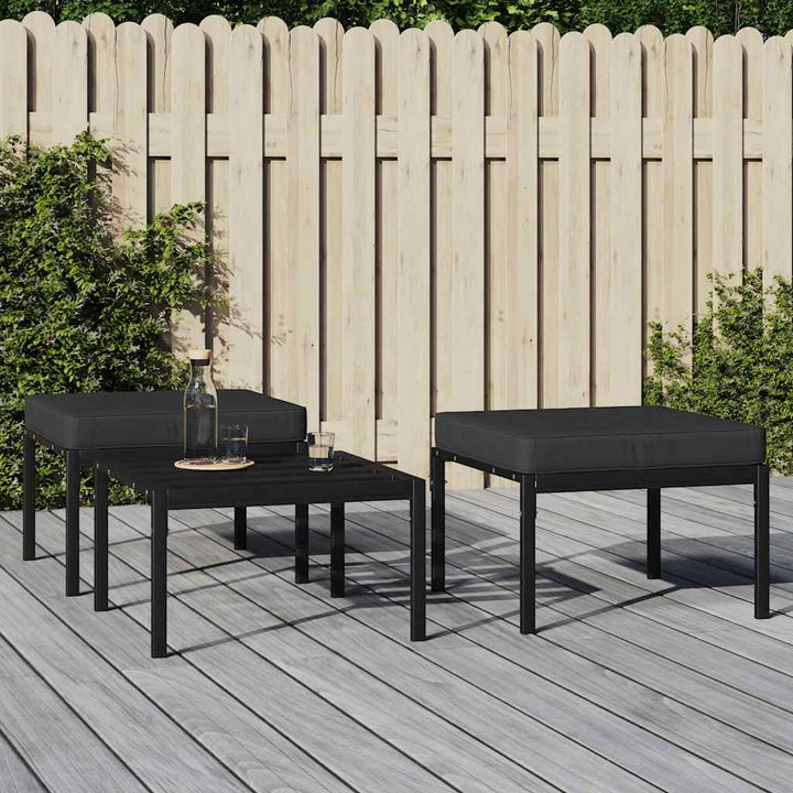 Trädgårdspallar Med Färgade Dynor 2 St 60X60X35 Cm Stål