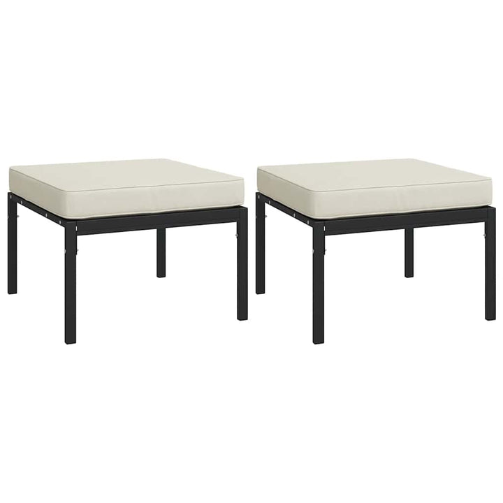 Trädgårdspallar Med Färgade Dynor 2 St 60X60X35 Cm Stål