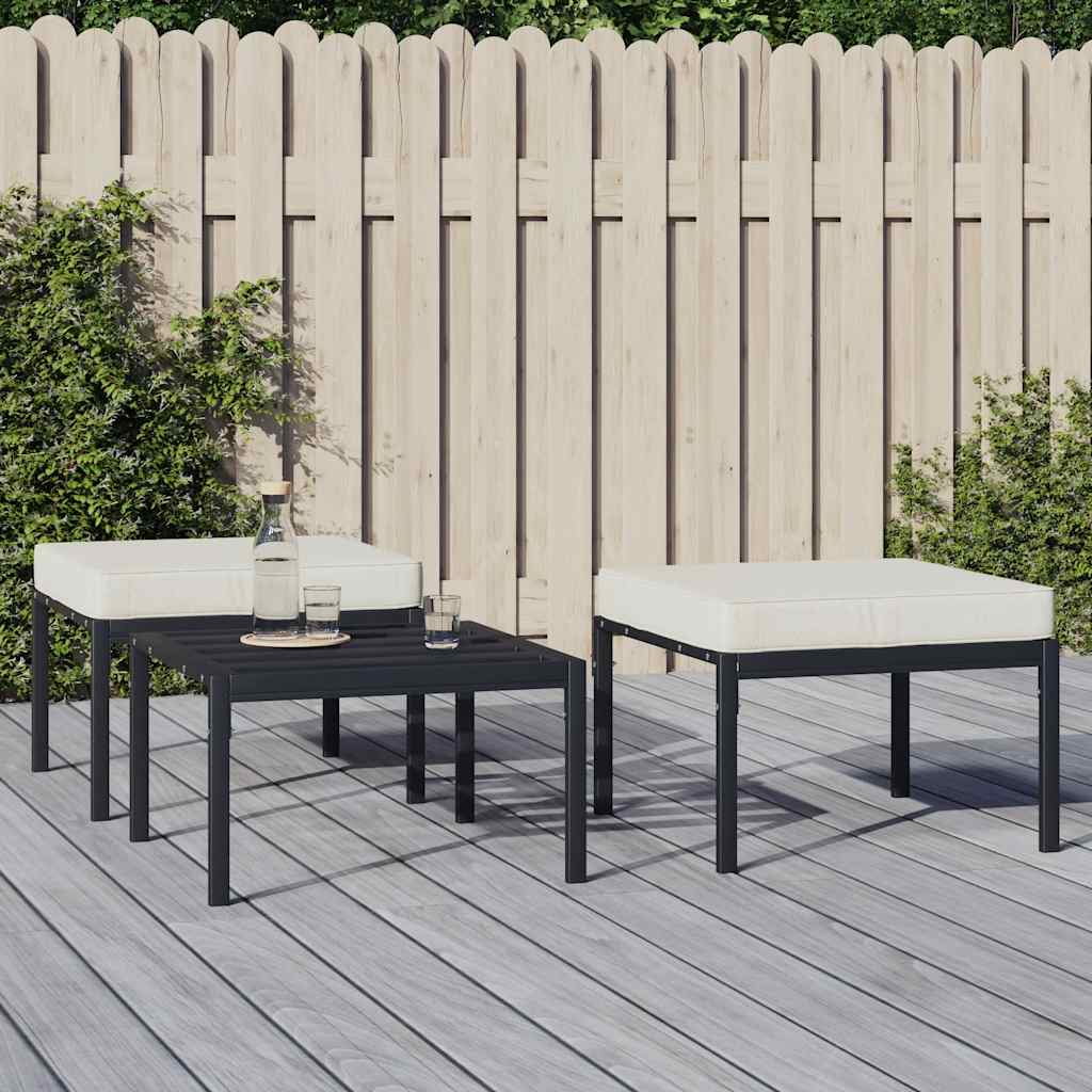 Trädgårdspallar Med Färgade Dynor 2 St 60X60X35 Cm Stål