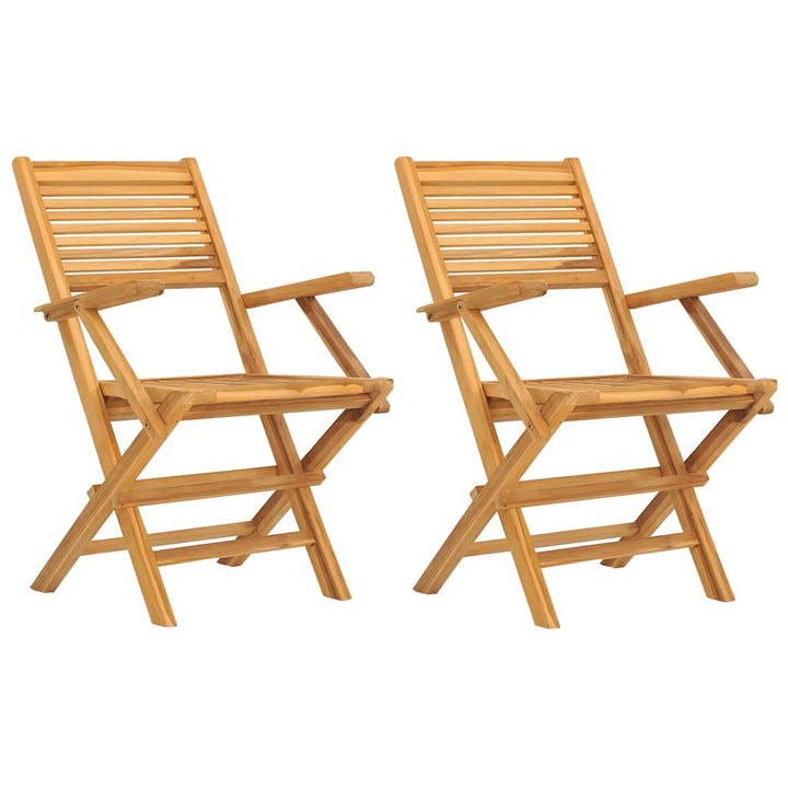 Hopfällbara Trädgårdsstolar 2 St 55X62X90 Cm Massiv Teak