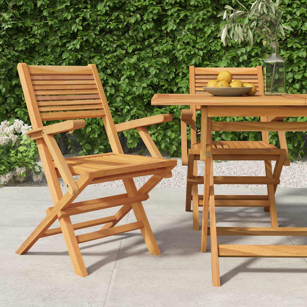 Hopfällbara Trädgårdsstolar 2 St 55X62X90 Cm Massiv Teak