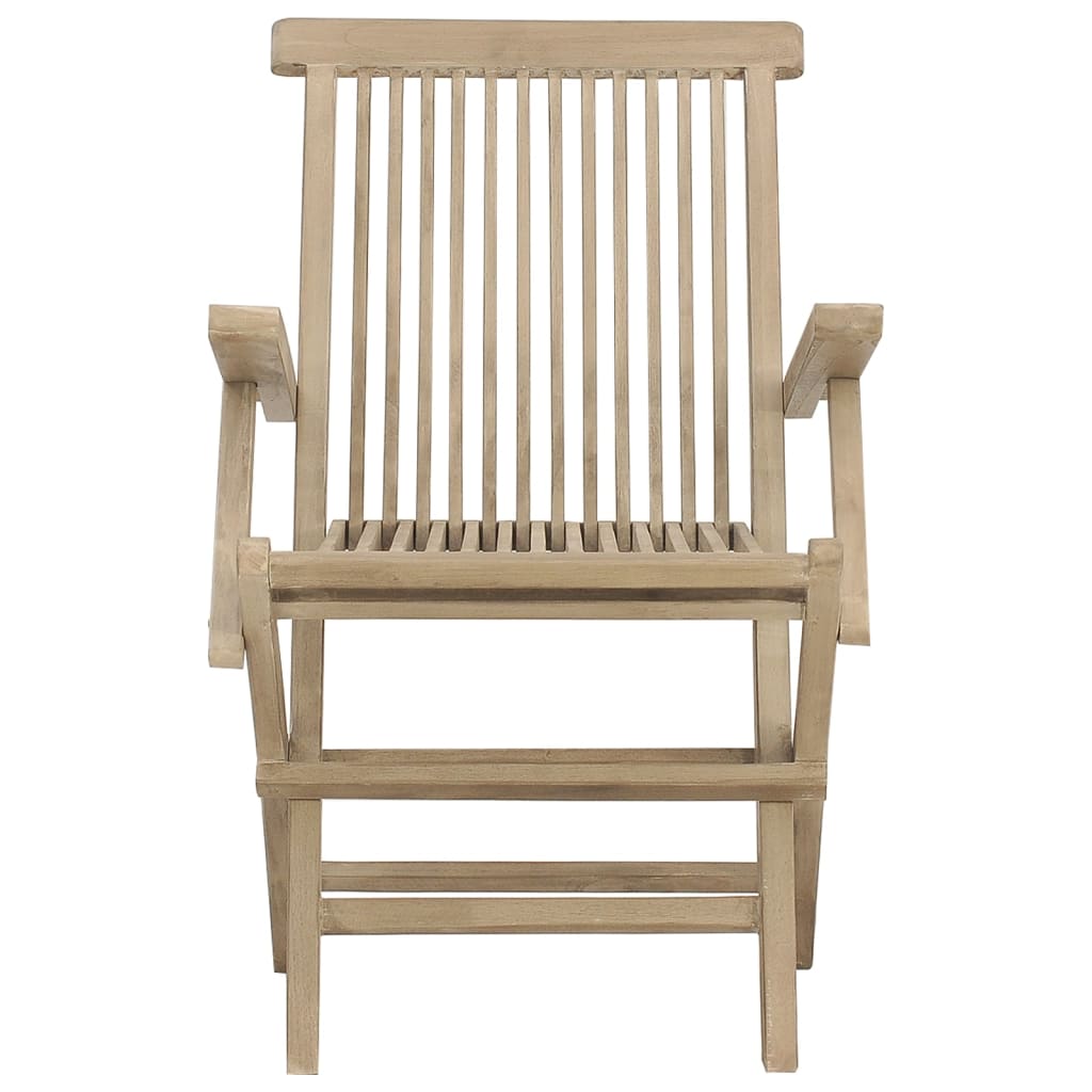 Hopfällbara Trädgårdsstolar 2 St Grå 56X61X89 Cm Massiv Teak
