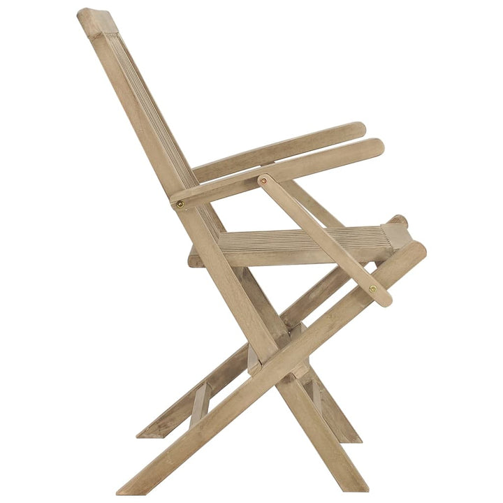 Hopfällbara Trädgårdsstolar 2 St Grå 56X61X89 Cm Massiv Teak