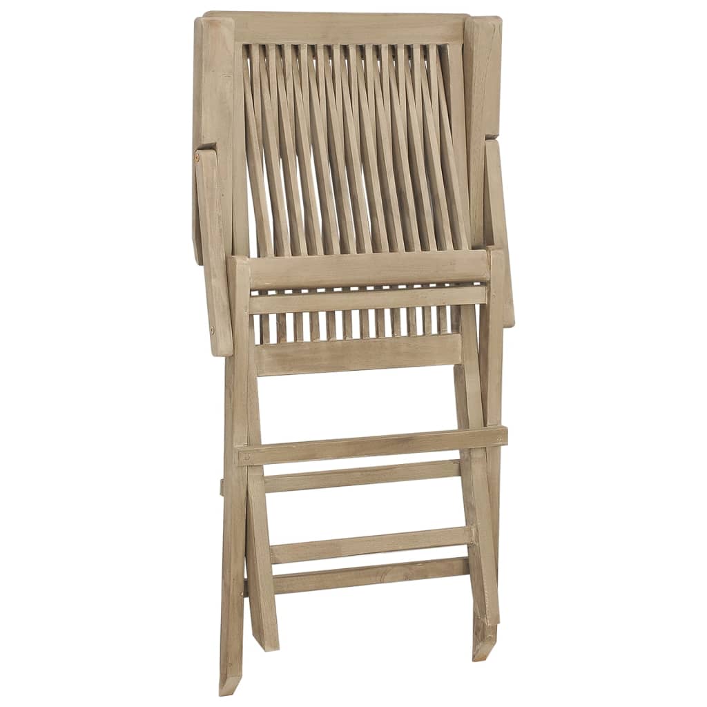 Hopfällbara Trädgårdsstolar 2 St Grå 56X61X89 Cm Massiv Teak