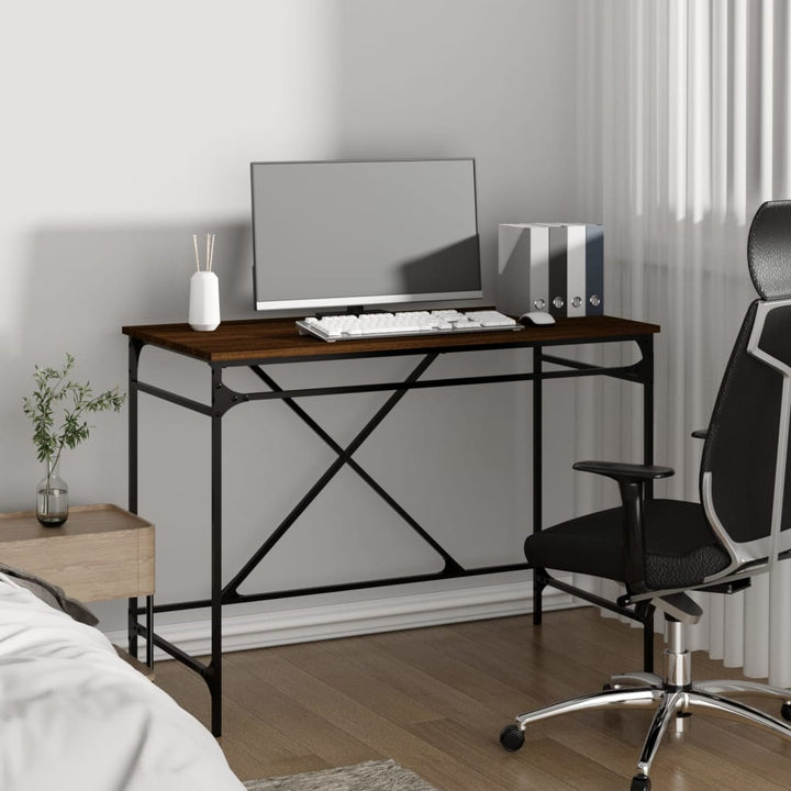 Skrivbord 100X50X75 Cm Konstruerat Trä Och Järn
