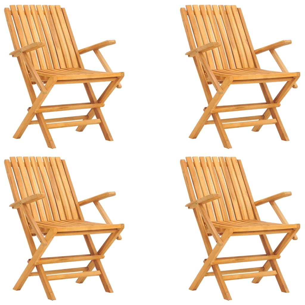 Matgrupp För Trädgården 5 Delar Massiv Teak