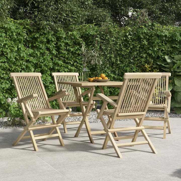 Hopfällbara Trädgårdsstolar 2 St Grå 56X61X89 Cm Massiv Teak