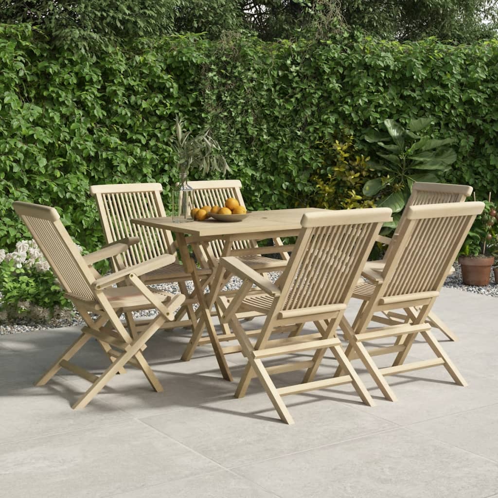 Hopfällbara Trädgårdsstolar 2 St Grå 56X61X89 Cm Massiv Teak