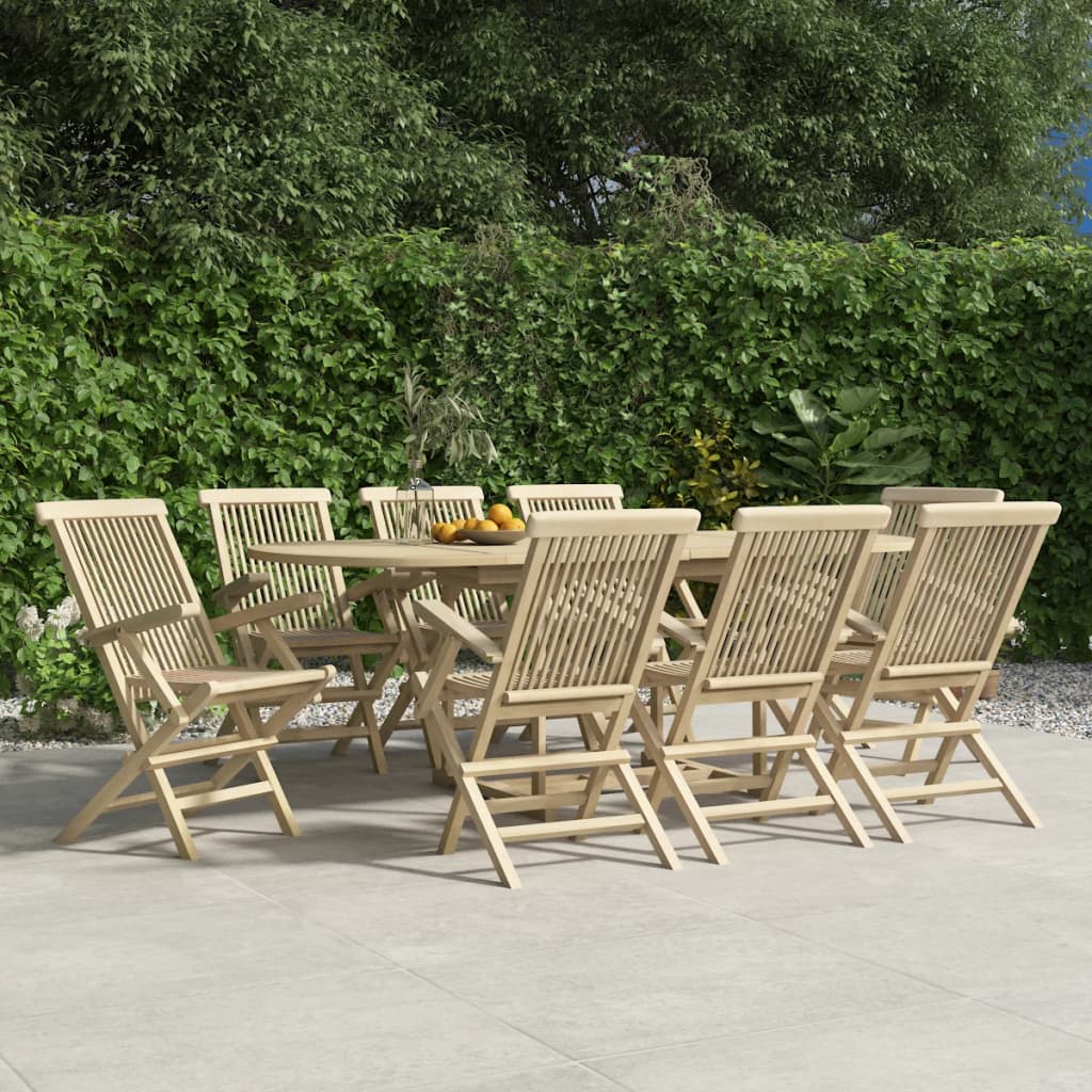Hopfällbara Trädgårdsstolar 2 St Grå 56X61X89 Cm Massiv Teak