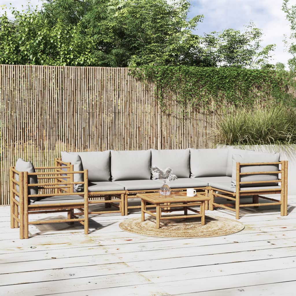 Hörnsoffa För Trädgården Dynor 2 St Bambu