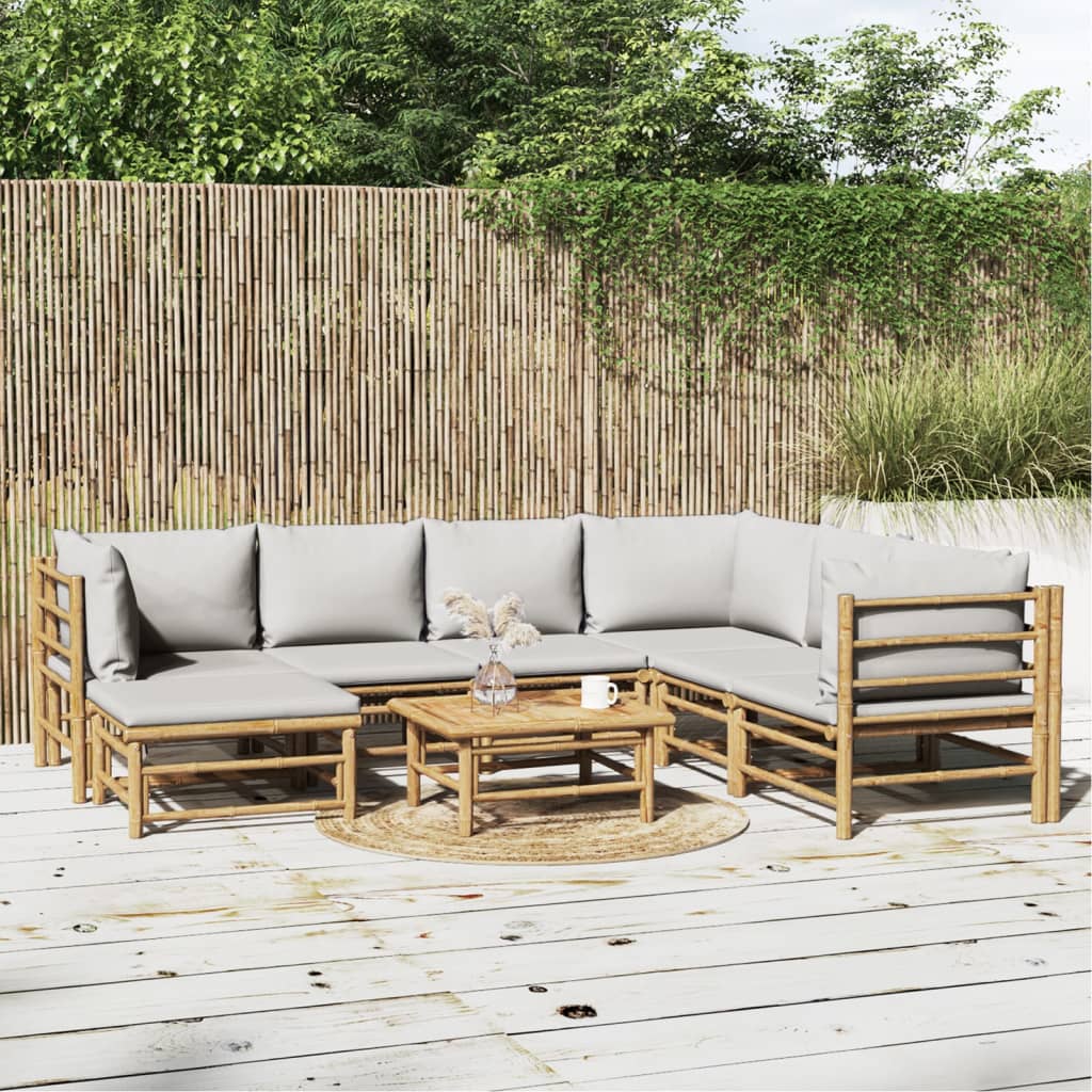 Hörnsoffa För Trädgården Dynor 2 St Bambu
