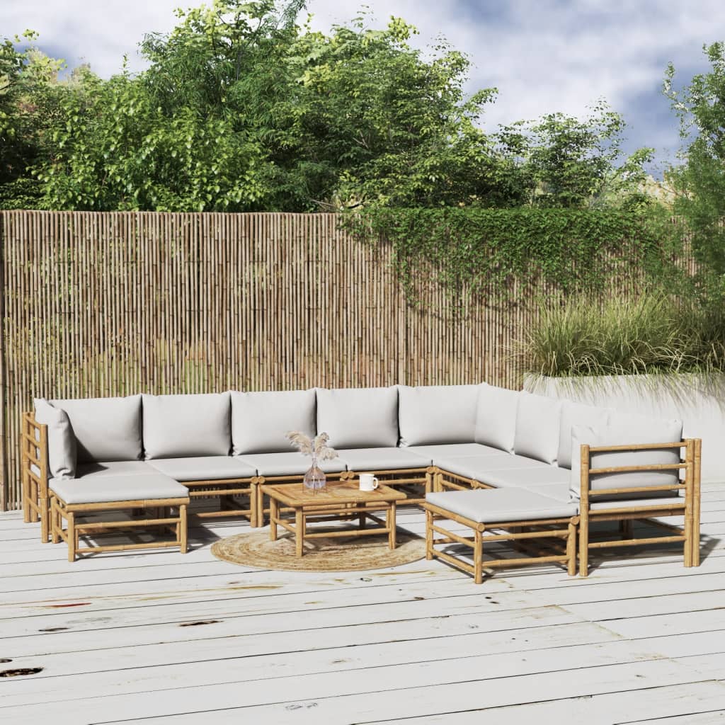 Hörnsoffa För Trädgården Dynor 2 St Bambu