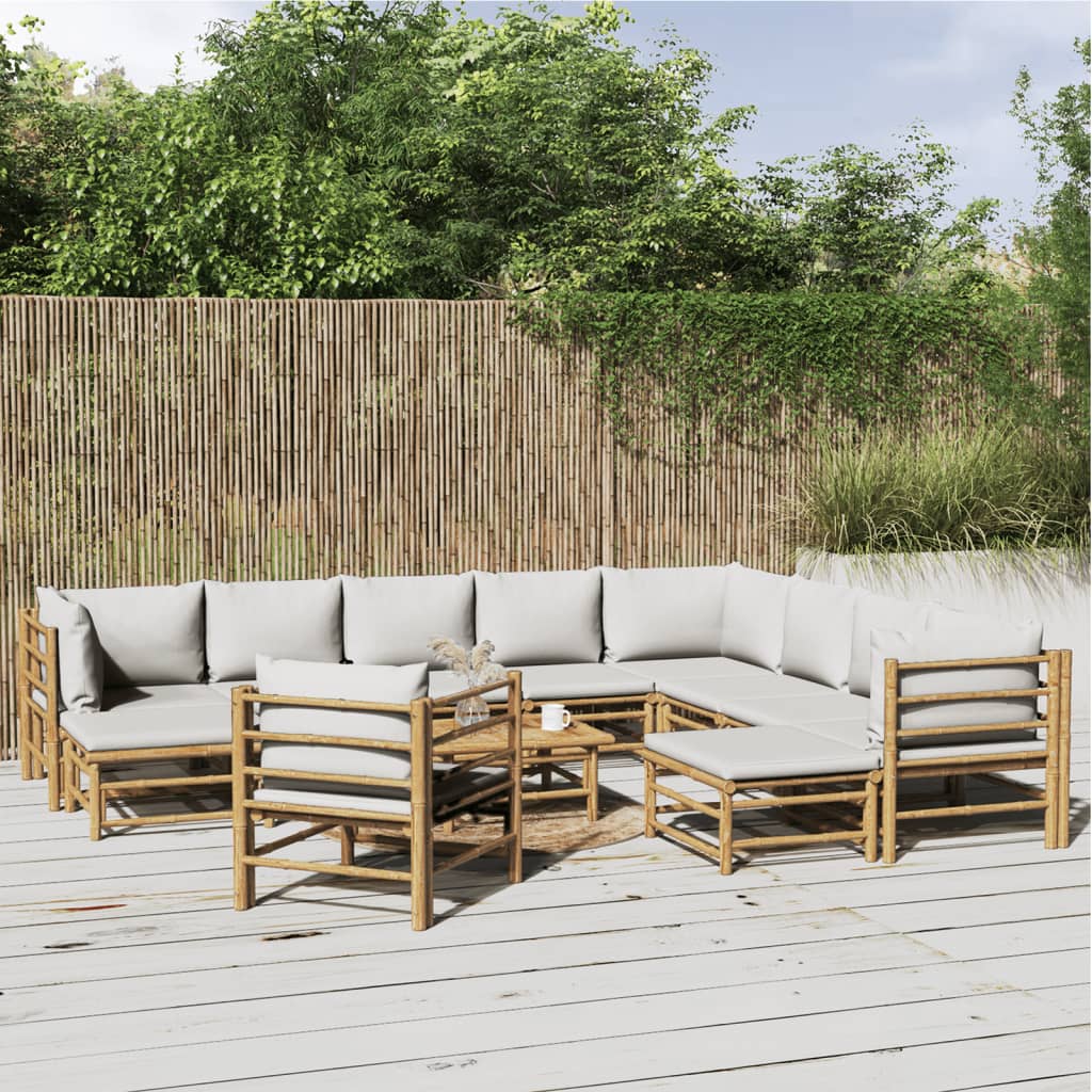 Hörnsoffa För Trädgården Dynor 2 St Bambu