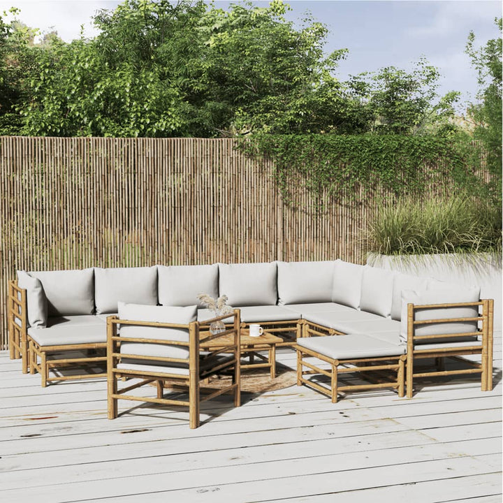 Hörnsoffa För Trädgården Dynor 2 St Bambu