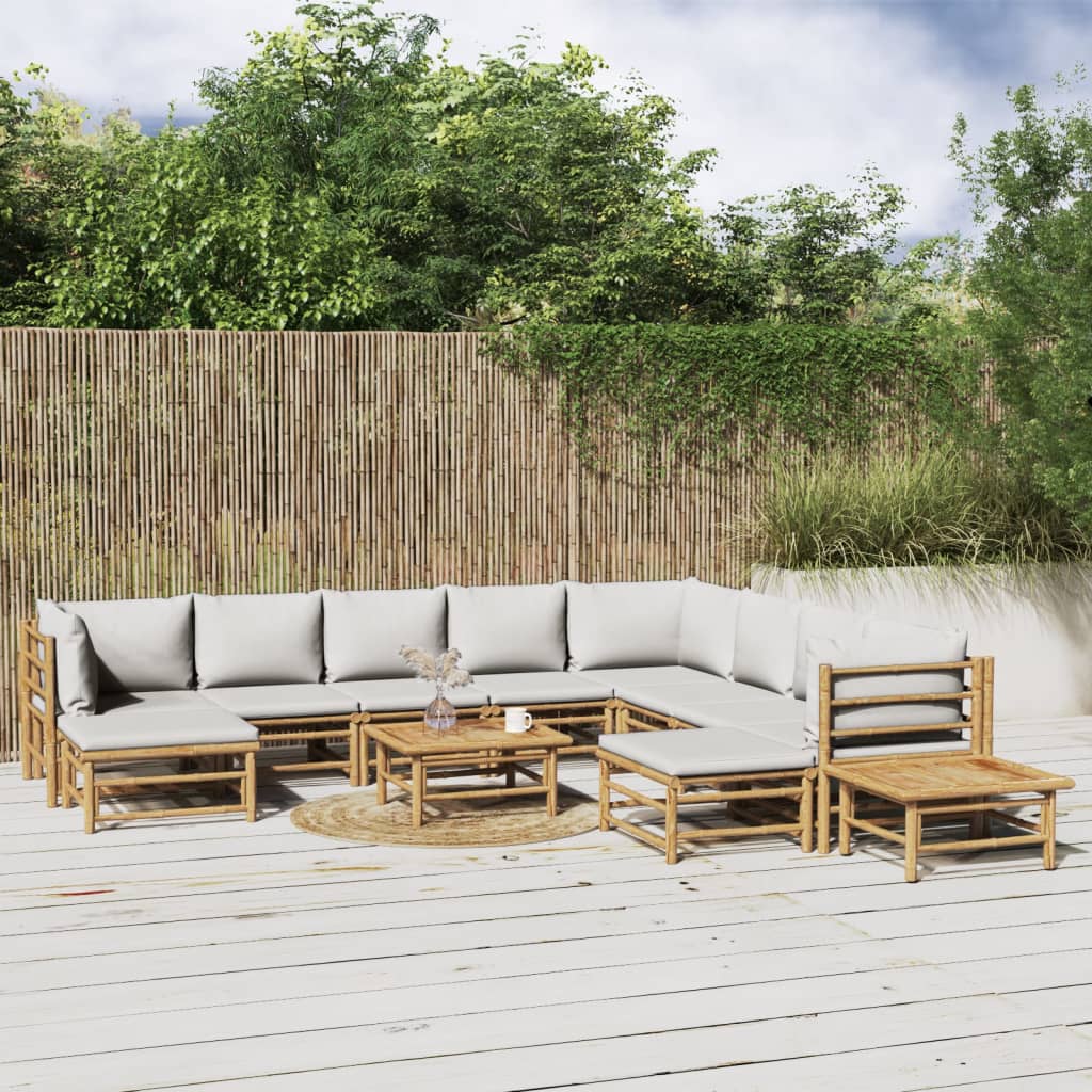 Hörnsoffa För Trädgården Dynor 2 St Bambu