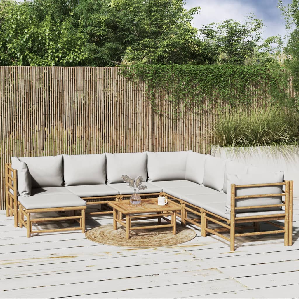 Hörnsoffa För Trädgården Dynor 2 St Bambu