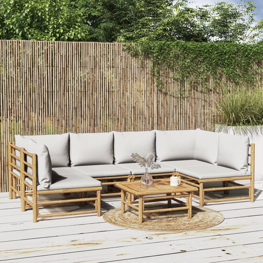 Hörnsoffa För Trädgården Dynor 2 St Bambu