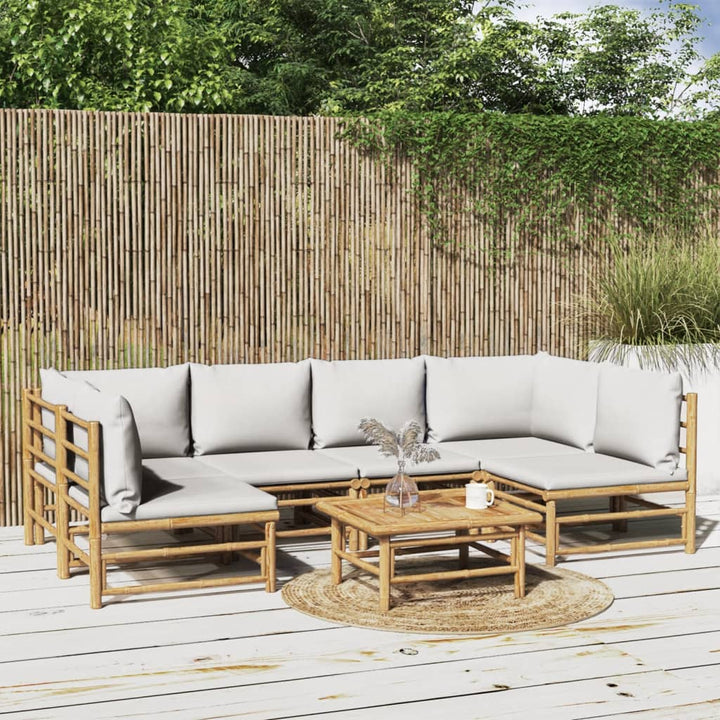 Hörnsoffa För Trädgården Dynor 2 St Bambu