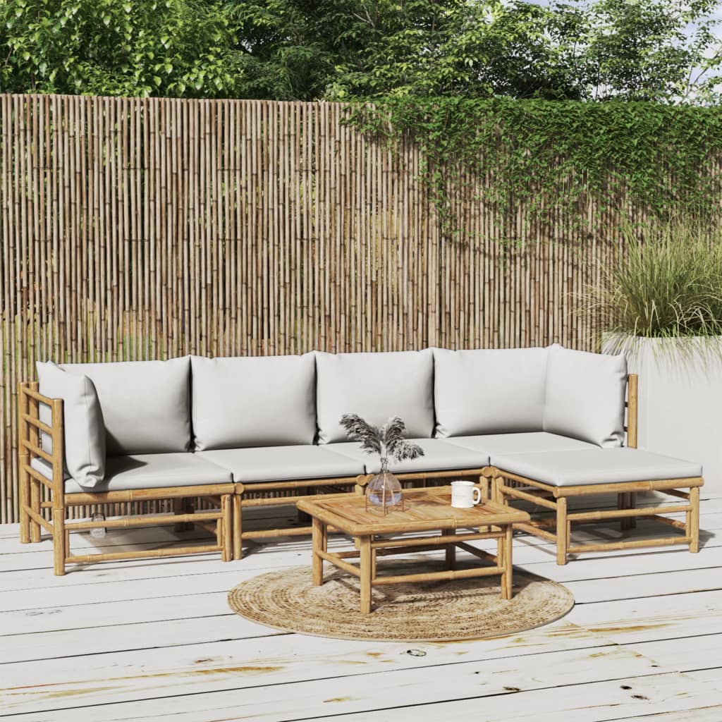 Hörnsoffa För Trädgården Dynor 2 St Bambu