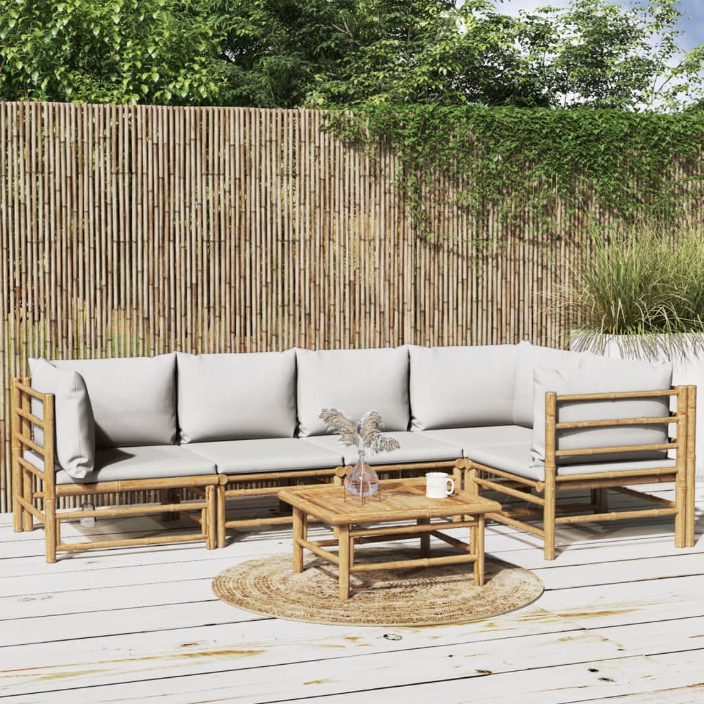 Hörnsoffa För Trädgården Dynor 2 St Bambu